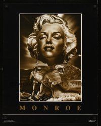 6j429 MARILYN MONROE commercial poster '86 cool artwork image of sexy star on cat rug!