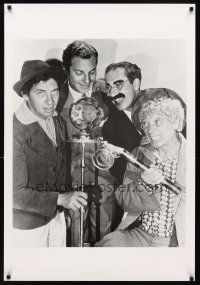 6j436 MARX BROTHERS commercial poster '70s great image of four brothers at radio mic!