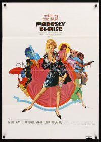 6j753 MODESTY BLAISE/MAGNUM FORCE 2-sided commercial poster '80s Monica Vitti, Clint Eastwood!