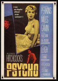 6j757 PSYCHO commercial poster '86 sexy half-dressed Janet Leigh, Anthony Perkins, Hitchcock!
