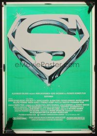 6j777 SUPERMAN foil commercial poster '78 Richard Donner classic, cool shield logo image!