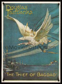6j780 THIEF OF BAGDAD commercial poster '76 great art of Douglas Fairbanks on flying horse!