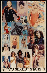 6j465 TV'S SEXIEST STARS commercial poster '79 Cheryl Ladd, Farrah Fawcett, Jaclyn Smith & more!