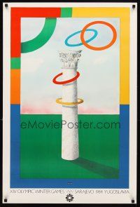 6j199 XIV OLYMPIC WINTER GAMES special 24x36 '84 Sarajevo, Yugoslavia, Milton Glaser art!