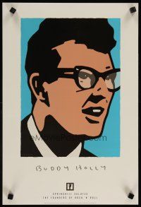 6j264 BUDDY HOLLY 2-sided 14x21 music poster '97 Schwab artwork of legendary musician!