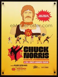 6j512 CHUCK NORRIS KARATE KOMMANDOS video poster '86 awesome animated karate action!