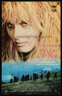 6j513 CLAN OF THE CAVE BEAR video poster '86 sexy Daryl Hannah as cavewoman leader!