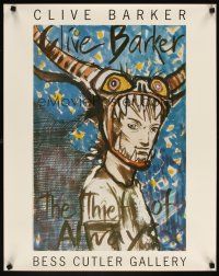 6j288 CLIVE BARKER: THE THIEF OF ALWAYS 23x29 art exhibition '90s bizarre artwork of man in horns!
