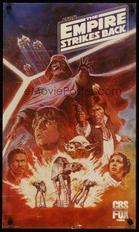 6j521 EMPIRE STRIKES BACK video poster R84 George Lucas sci-fi classic, cool art by Tom Jung!