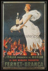 6j787 FERNET-BRANCA REPRODUCTION 24x36 advertising poster '80s wonderful art from 1922 poster!