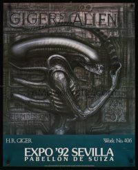 6j298 H.R. GIGER EXPO '92 SEVILLA 25x31 Swiss art exhibition '92 cool image of Giger's Alien!