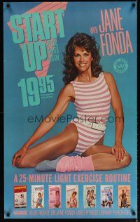 6j533 JANE FONDA video poster '87 25 minute light exercise start up!