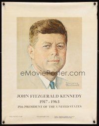 6j376 JOHN F. KENNEDY special 18x23 '60s Norman Rockwell artwork of 35th U.S. President!