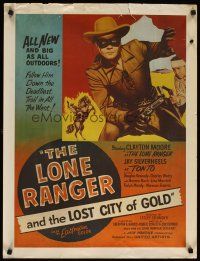 6j793 LONE RANGER & THE LOST CITY OF GOLD REPRODUCTION 23x31 '70s Clayton Moore & Jay Silverheels!
