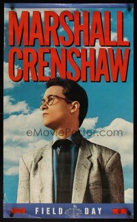 6j253 MARSHALL CRENSHAW 21x35 music poster '83 Field Day, cool image of singer!