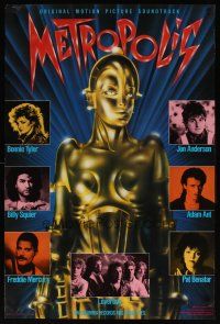 6j574 METROPOLIS soundtrack 24x36 music poster R84 music by Freddie Mercury, Pat Benatar & more!