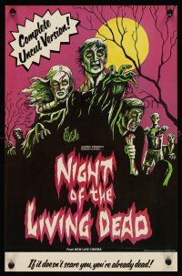 6j645 NIGHT OF THE LIVING DEAD special 11x17 R78 George Romero classic,different zombie art