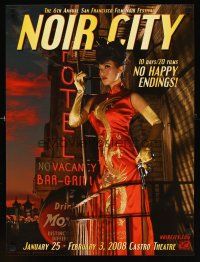 6j476 NOIR CITY film festival poster '08 image of sexy smoking Asian woman with gun!