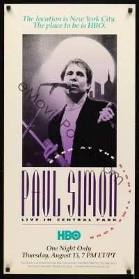6j498 PAUL SIMON LIVE IN CENTRAL PARK tv poster '91 image from Born at the Right Time tour!