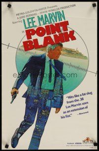 6j545 POINT BLANK video poster R88 cool art of Lee Marvin, Angie Dickinson, Boorman film noir!
