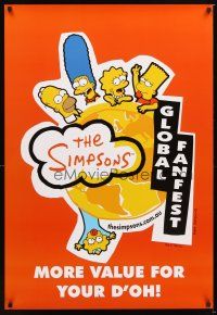 6j331 SIMPSONS GLOBAL FANFEST 27x40 Australian advertising poster '99 more value for your d'oh!