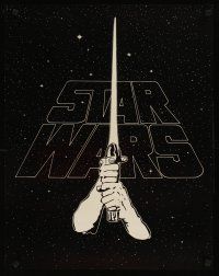 6j671 STAR WARS bootleg 22x28 '77 George Lucas' sci-fi classic, art of hands & lightsaber!