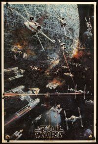 6j583 STAR WARS soundtrack 22x33 music poster '77 Lucas classic, different John Berkey art!