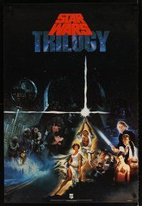 6j555 STAR WARS TRILOGY video poster '90 George Lucas directed classics!