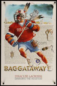6j365 SYRACUSE LACROSSE DEFENDING THE TRADITION special 23x35 '94 cool Bob Conge artwork!