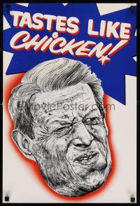 6j388 TASTES LIKE CHICKEN 16x24 political '00 wacky Robbie Conal street artwork of Al Gore, rare!