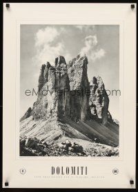 6j174 DOLOMITI Italian travel poster '60s Dolomites, great image of Three Peaks of Lavaredo!