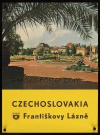 6j128 FRANTISKOVY LAZNE Czech travel poster '60s great image of elaborate garden!