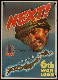 6j064 NEXT! 20x28 WWII war poster '44 6th War Loan, artwork by Bingham!