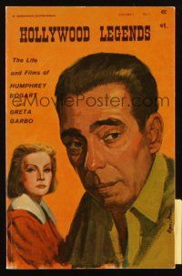 6p076 HOLLYWOOD LEGENDS vol 1 no 1 book '67 The Life & Films of Humphrey Bogart & Greta Garbo!