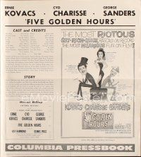 6p598 5 GOLDEN HOURS pressbook '61 wacky art of Ernie Kovacs, Cyd Charisse & George Sanders!