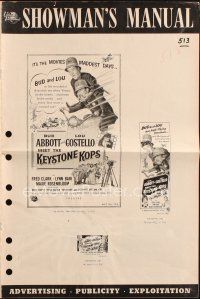 6p601 ABBOTT & COSTELLO MEET THE KEYSTONE KOPS pressbook '55 Bud & Lou in the movies' maddest days!