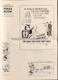 6p609 ALPHABET MURDERS pressbook '66 Tony Randall, it's no mystery why sexy Anita Ekberg is murder!