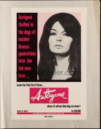 6p615 ANTIGONE pressbook '69 she thrilled in the days of ancient Greece & later fed new fires!