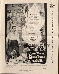 6p622 BARBARIAN & THE GEISHA pressbook '58 John Wayne & Eiko Ando, directed by John Huston!