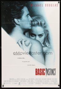 6k082 BASIC INSTINCT DS 1sh '92 Paul Verhoeven directed, Michael Douglas & sexy Sharon Stone!