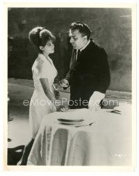 6m056 8 1/2 candid 8x10 still '63 Federico Fellini goes over a sceen with sexy Claudia Cardinale!