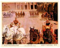 6m010 BEN-HUR color 8x10 still #16 R69 great image of Charlton Heston in the famous chariot race!