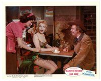 6m005 BUS STOP color 8x10 still '56 sexy Marilyn Monroe & Arthur O'Connell smile at waitress!