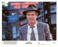 6m031 NATURAL 8x10 mini LC #3 '84 great close up of Robert Redford, Barry Levinson, baseball!