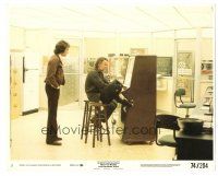 6m033 PARALLAX VIEW 8x10 mini LC #3 '74 Warren Beatty talks to Anthony Zerbe with chimpanzee in lab!