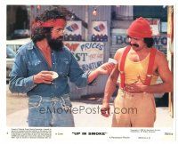 6m040 UP IN SMOKE 8x10 mini LC #4 '78 Tommy Chong gives Cheech Marin something for his stomach!