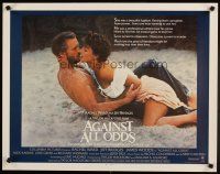 6r028 AGAINST ALL ODDS int'l 1/2sh '84 Jeff Bridges makes out with Rachel Ward on the beach!