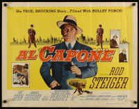 6r030 AL CAPONE style A 1/2sh '59 cool artwork of Rod Steiger as the most notorious gangster!