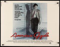 6r033 AMERICAN GIGOLO int'l 1/2sh '80 handsome male prostitute Richard Gere is framed for murder!