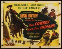 6r089 COWBOY & THE INDIANS style B 1/2sh '49 Gene Autry riding Champion & playing guitar!